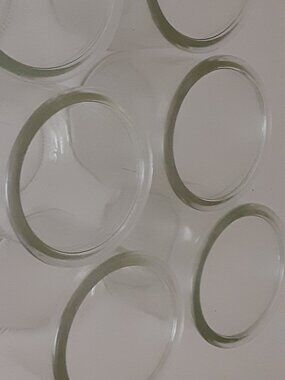 (6) small clear glass jars  - NOT FOR FOOD" approx.  6oz each.
